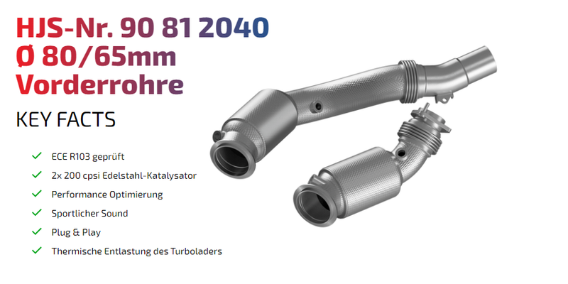 Laden Sie das Bild in Galerie -Viewer, HJS ECE Downpipes mit 200 Zellen Kats für BMW M3 Competition F80 / BMW M4 Competition F82 / F83 S55 - mit Zulassung - 90812040