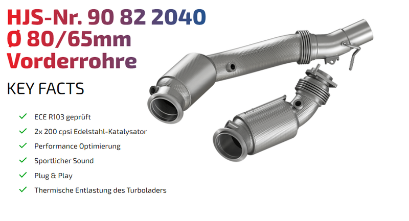 Laden Sie das Bild in Galerie -Viewer, HJS ECE Downpipes mit 200 Zellen Kats für BMW M2 Competition F87 / M2 CS F87 S55 - mit Zulassung - 90822040