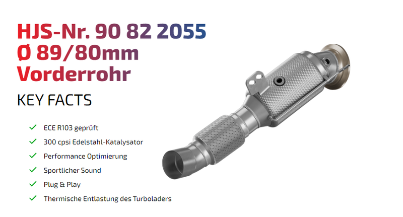 Laden Sie das Bild in Galerie -Viewer, HJS ECE Downpipes mit 300 Zellen Kats für BMW B58 mit OPF für BMW 340i F30/F31 / 440i F32/F33/F36 - mit Zulassung - 90822055
