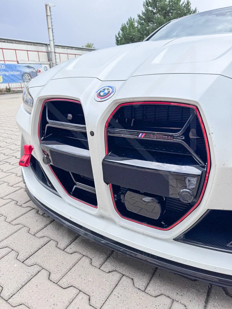 Laden Sie das Bild in Galerie -Viewer, Mach 4 Abdeckung Pralldämpfer Stoßstange Grill Carbon/schwarz glanz / Carbon/gloss black impact absorber cover für BMW M3 G80/G81 / M4 G82/G83