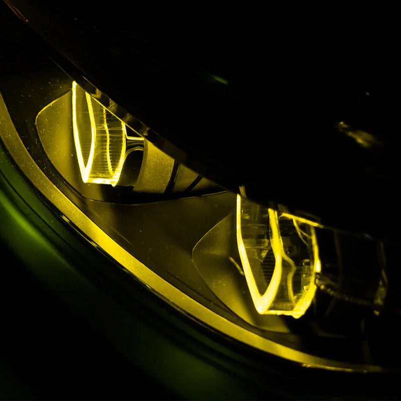 Laden Sie das Bild in Galerie -Viewer, H&H Tagfahrlichter Module + Kühlkörper DRL yellow light / gelb / Motorsport für BMW M2 Competition / M2 CS F87