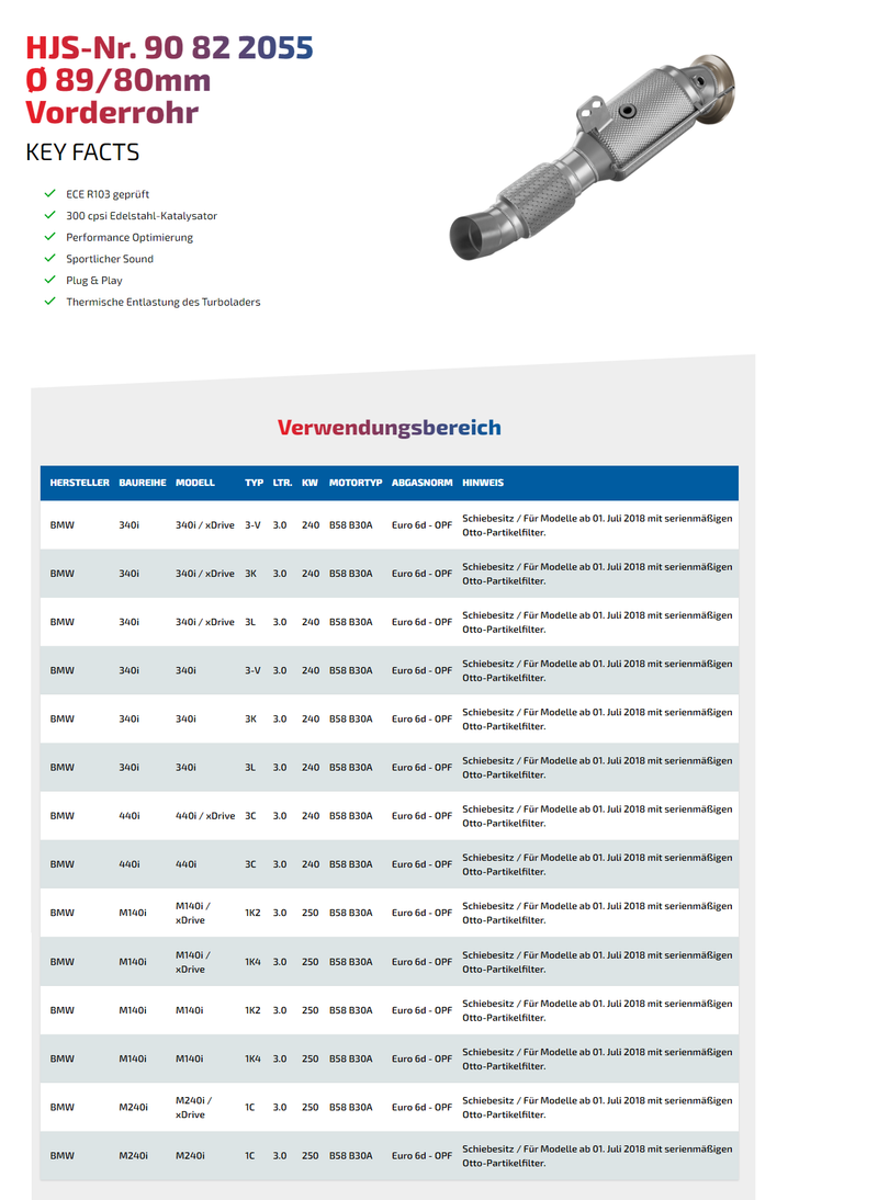 Laden Sie das Bild in Galerie -Viewer, HJS ECE Downpipes mit 300 Zellen Kats für BMW B58 mit OPF für BMW M140i F20/F21 / M240i F22/F23 - mit Zulassung - 90822055
