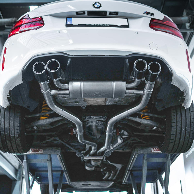 Laden Sie das Bild in Galerie -Viewer, DD EXHAUST Klappenabgasanlage 3,0 Zoll inkl. ECE Zulassung für BMW M2 Competition / M2 CS F87 S55
