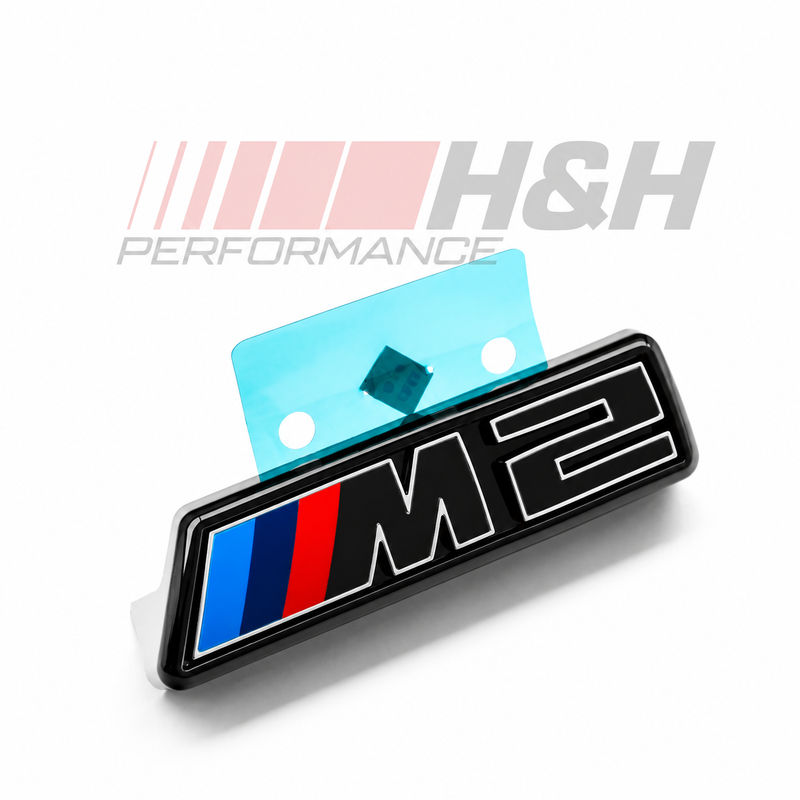 Load image into Gallery viewer, BMW M2 LCI Badge Grill schwarz glanz/silber / Schriftzug Grill Front für BMW M2 G87 - 51137907771
