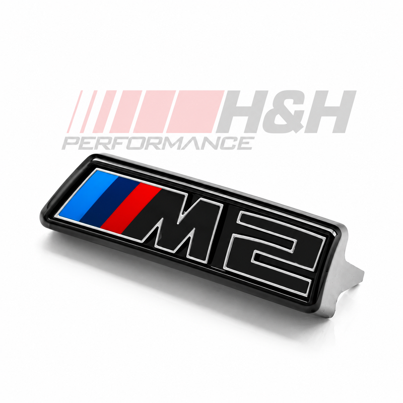 Load image into Gallery viewer, BMW M2 LCI Badge Grill schwarz glanz/silber / Schriftzug Grill Front für BMW M2 G87 - 51137907771
